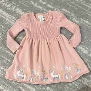 Aspen Kids Knit Dress with Animal Design